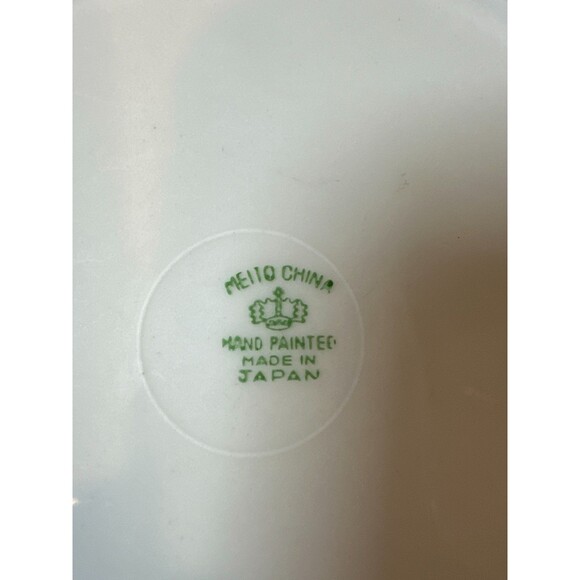 Vintage Meito China Hand Painted Landscape Plates Pair 7.75" & 8" Japan - Picture 7 of 7